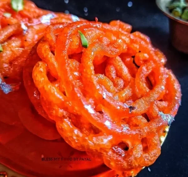 Traditional Rajasthani Imarti sweet made from urad dal batter fried in ghee and dipped in sugar syrup